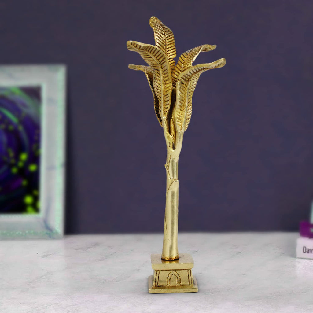 ARTVARKO Brass Traditional Banana Tree for Pooja Mandir Home Office Vastu Remedies Decoration Festival Gifts and Decor 10 Inches