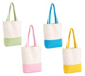Lify Heavy Duty Cotton Canvas Tote Bag Grocery Shopping Bag, Cotton Tote Bags eco-friendly for Schools, promotion, branding- 3 &4 Pc Pack (OW/PGREEN, OW/BP &OW/Yellow & OW/BLUE- 4Piece Pack)
