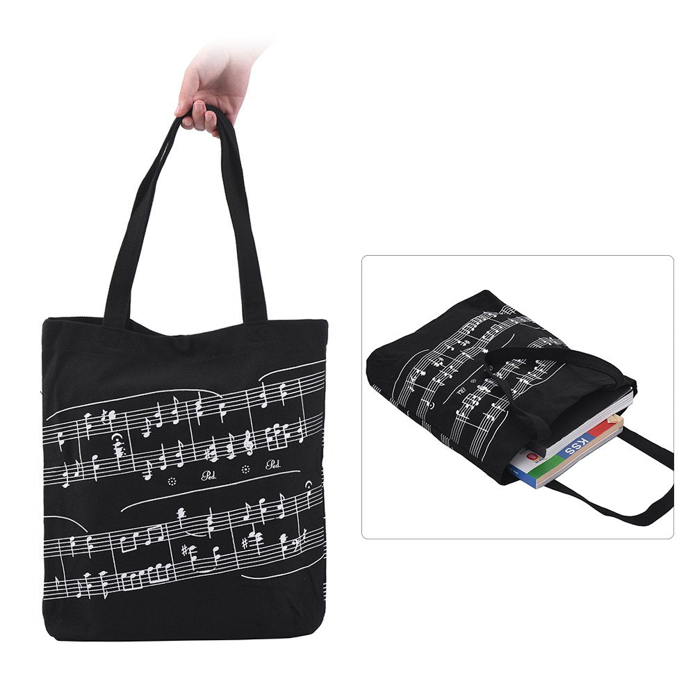 Festnight Single Shoulder Bag, Washable Cotton Cloth Handbag Music Tote Shoulder Grocery Shopping Bag