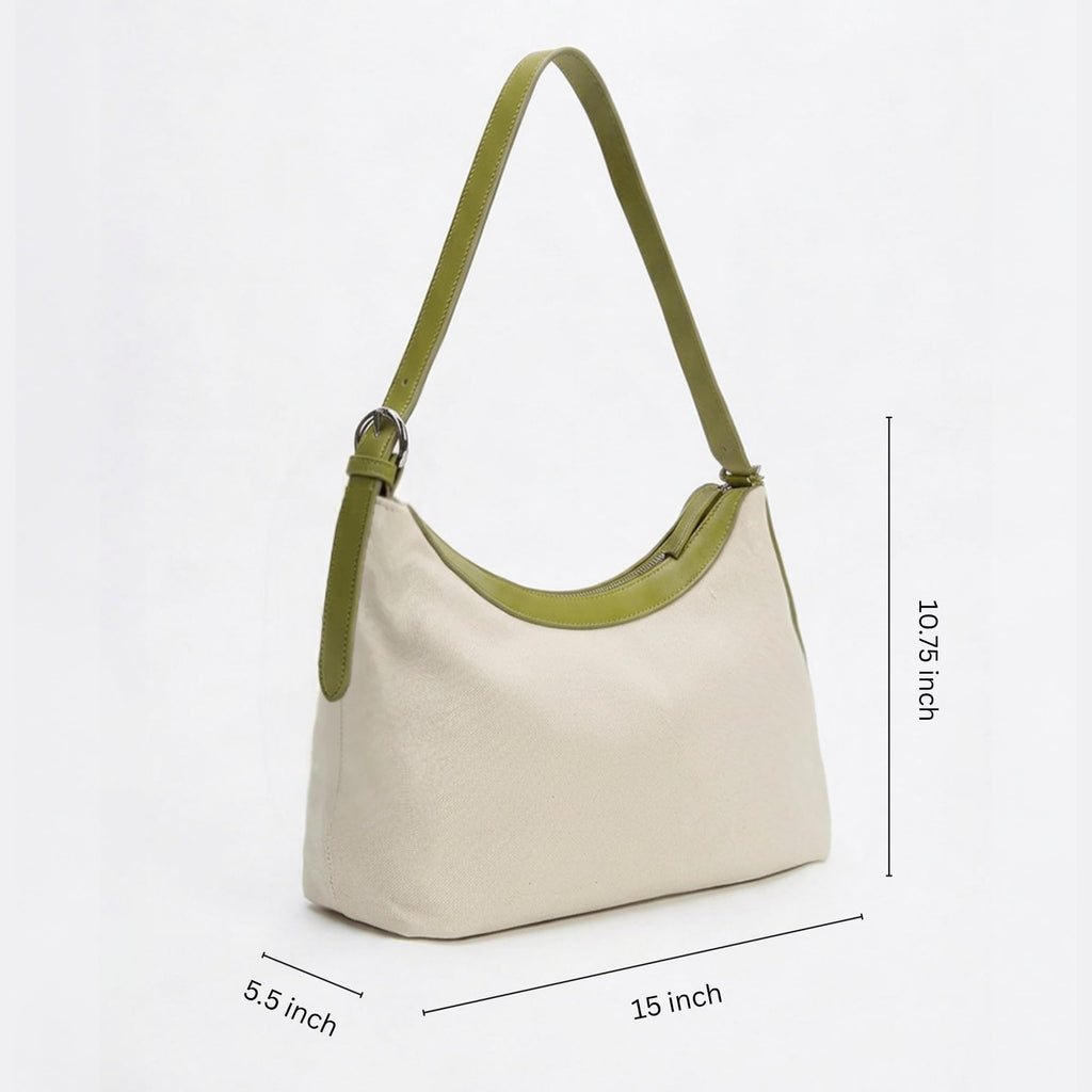 Eco Right Canvas Hand Bag for Women with Zipper | Shoulder Bags for Work, College & Travel | Crossbody Bag | Laptop Tote Bag for with compartment | Upto 14 Inch Laptop