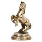 ARTVARKO Brass Horse with Uplifted Legs Standing Tableware Showpiece Home Decor Vastu Statue, 12 X 10 X 6 Cm, Gold