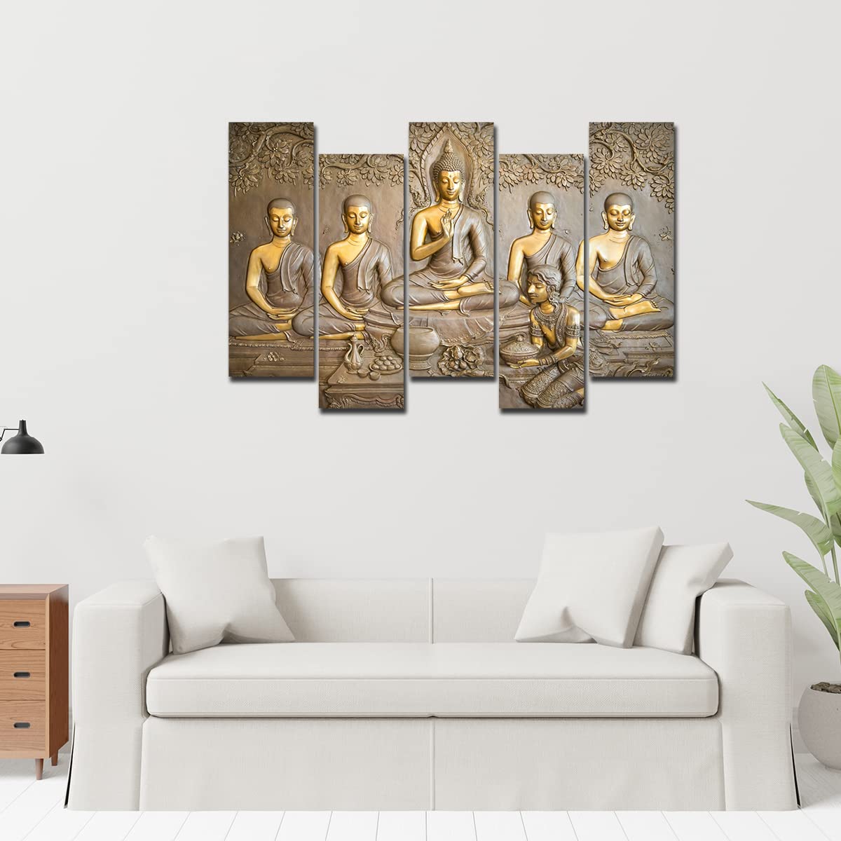 VIBECRAFTS 5 Piece Premium Wall Painting For Home|Office|Living Room|Gift (PTVC5Pcs3_7510) (Multi 7)