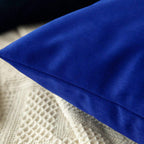 Khooti Velvet Cushion Cover, 18x18 | Royal Blue | Pack of 2 | Solid Plain Soft & Smooth, Decorative Cushion Covers for Living Room, Bedroom, Couches, Chairs, Sofas, Beds & Home Decor