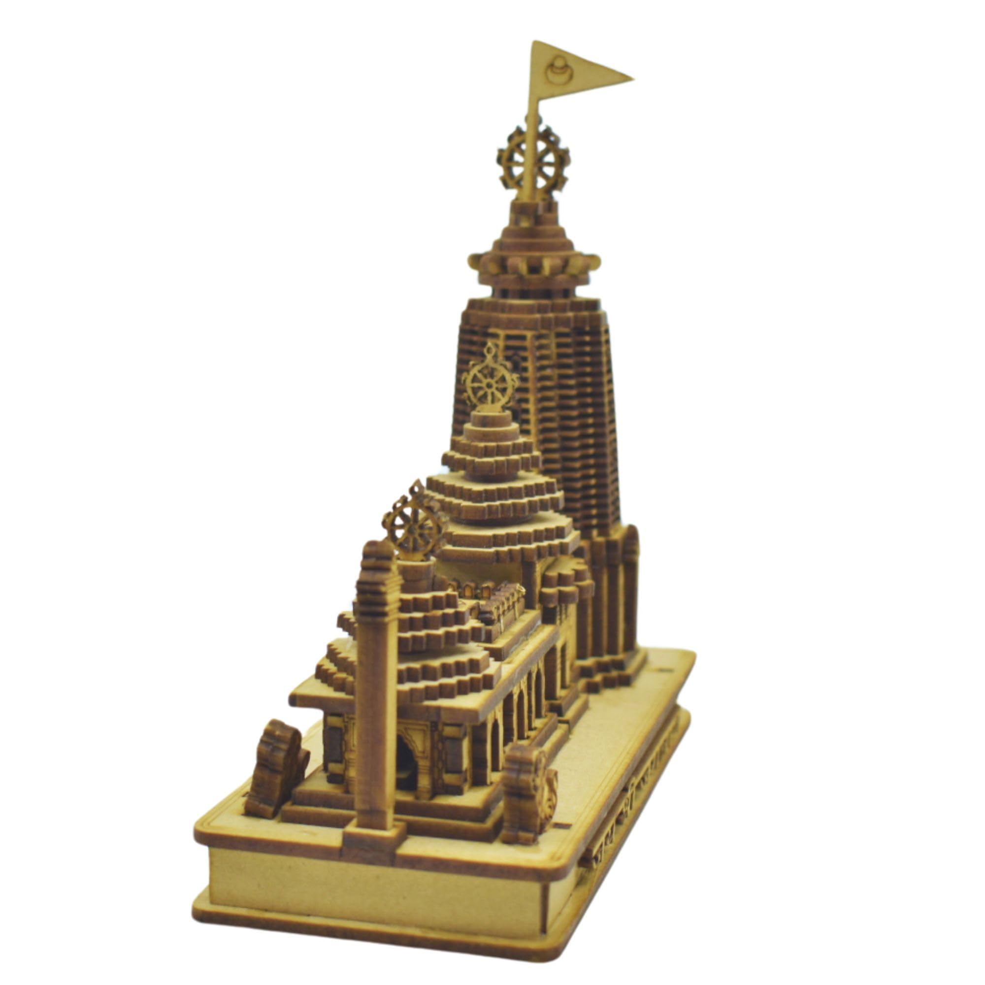 Jagannath World Handmade Wooden Miniature of Jagannath Puri Temple – 20 cm Detailed Craftsmanship