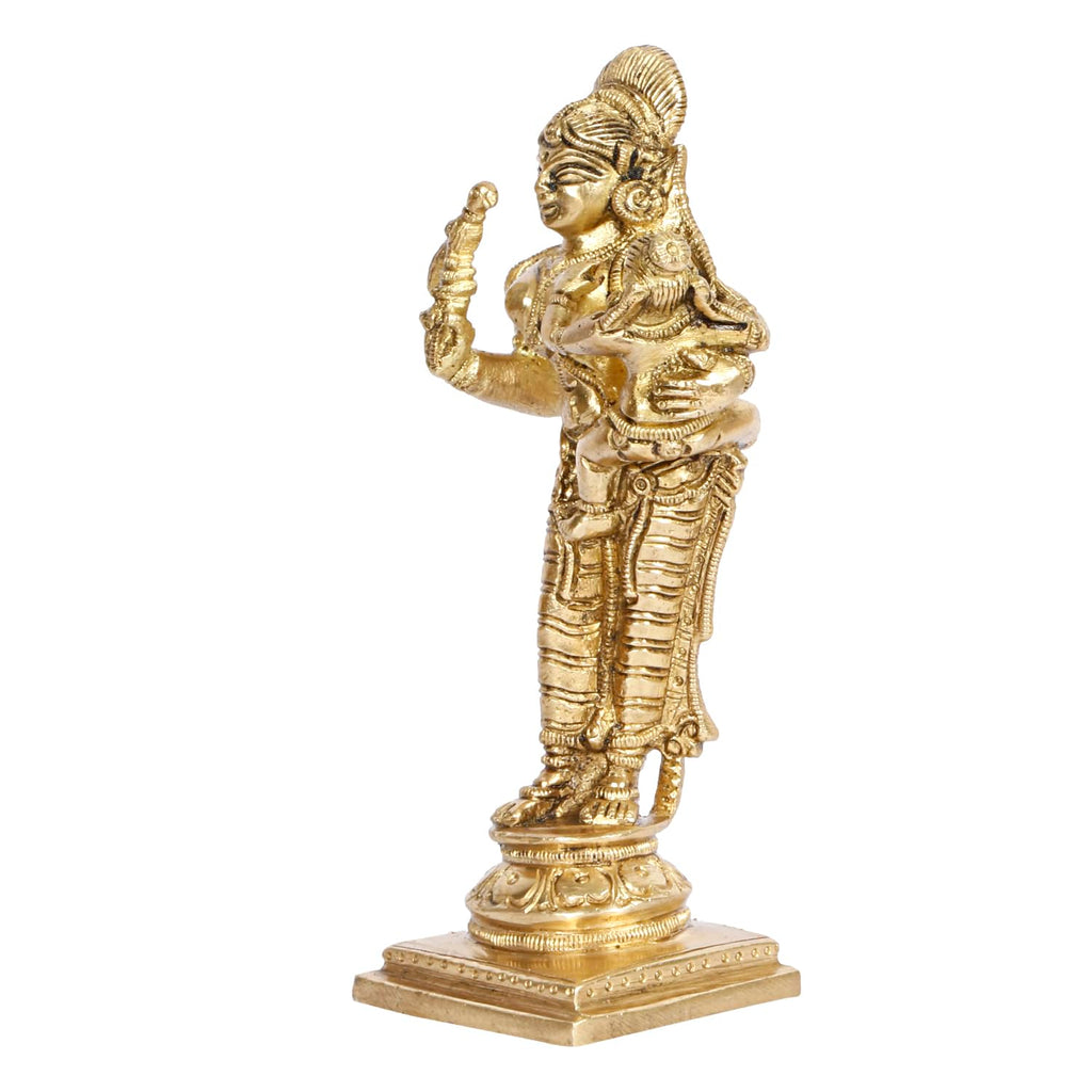 ARTVARKO Brass Lord Baby Krishna in the Lap of Mother Yashoda Idol Statue Temple Puja Office Home Décor Showpiece Gift 6 Inch.