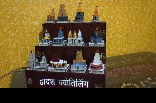 12 Jyotirlinga Temple Color 3D Model | Lord Shiva Jyotirling Set | Spiritual Home Décor & Devotional Gift 12 Shivaling Without Stand