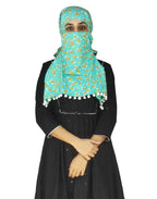 Switchon Rayon Mill dye Innovative scarf Hijab for Women with closer Hook and Loop Tape size adjustable -Scoty Scarf (Green2)