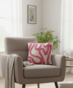 Furnistitchs Premium Decorative Throw Cushion Pillow Cover Boho Home Decor - Living Room Bedroom Couch Sofa Cushion Covers 16 inch x 16 inch (2, Pink Zigzag)