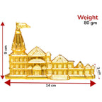 Decorative Golden Statue for Home, Office or Living Space,KridayKraft Metal Shri Ram Janam Bhumi Ayodhya Architectural Shree Ram Mandir Model Prabu Showpiece