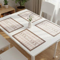Upaado Leather Dining Table Placemat with Vintage Design - Pack of 4 | Heat Resistant, Waterproof, Non-Slip Table Mat for Kitchen Dining Table, PU Leather Mat for Table Protection (Dusty Rose) Kafalo