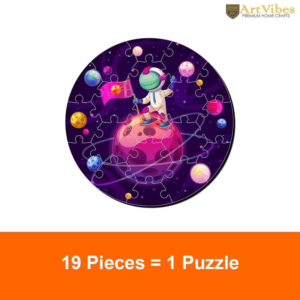 Artvibes Wooden Premium Astronaut on The Planet Puzzles for Kids | Puzzles for Kids Age 2 and 3 | 19 Piece Puzzles | Toddlers Wooden Puzzle | Fun Learning Brain Booster for Little Champions (PZ_703N)