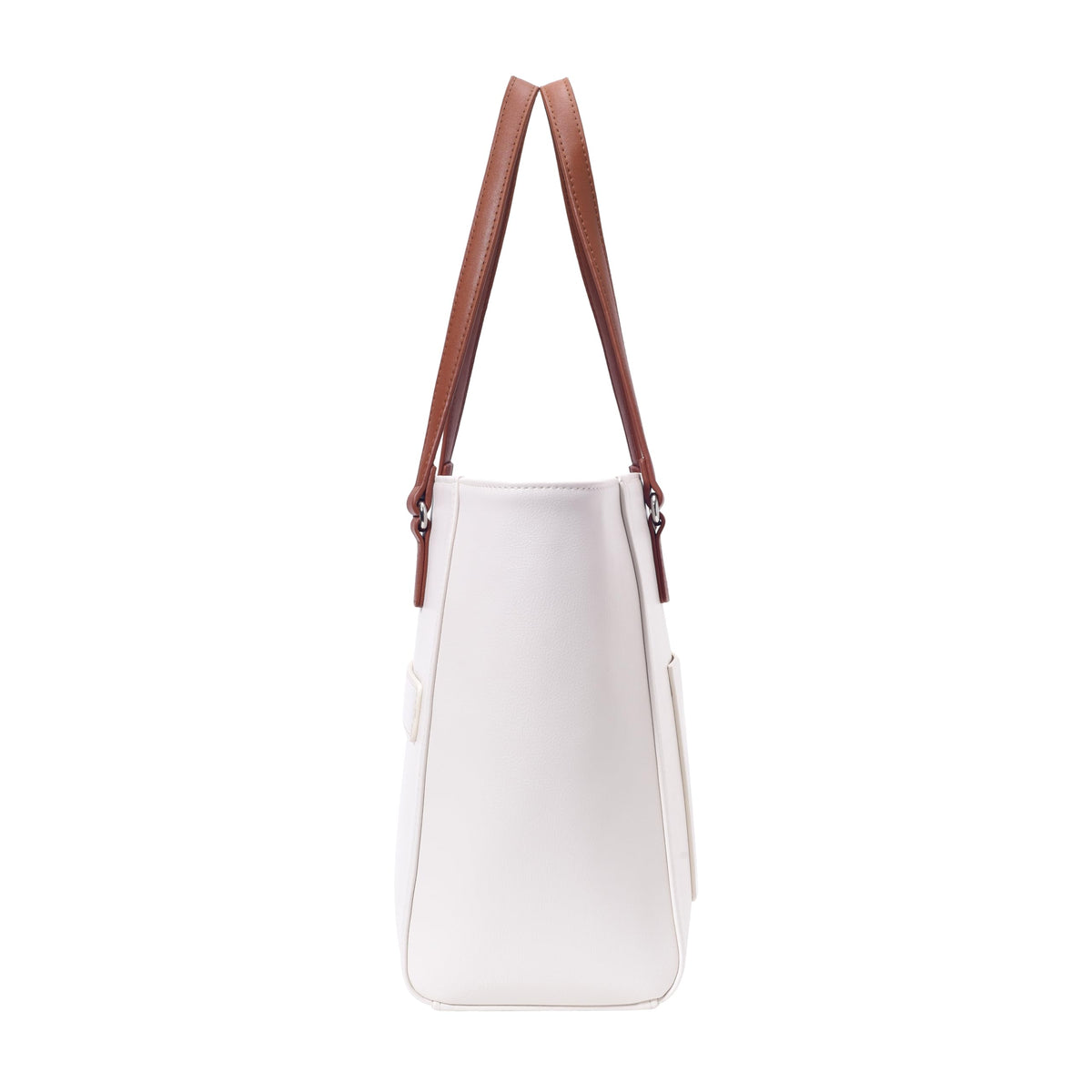 Lino Perros Womens Color-Blocked Commuter Tote Bag,White