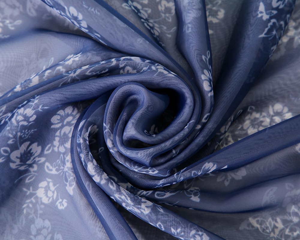 CrossKulture Scarf Stole for Women - 185 x 135 cm Chiffon Scarf with Floral Print | Lightweight Soft Stole for Girls | Satin Feel Neck Wrap | Women Accessory (Colour23)