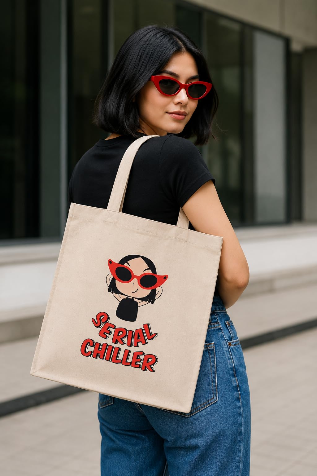 CANVAS COTTON TOTE BAG SERIAL CHILLER