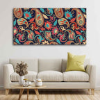 VIBECRAFTS Canvas Paintings for Living Room Drawing Room Floral Madhubani Art Canvas Wall Painting Fitted With Wooden Frame for Home | Office | Gift (PTVCH_2414)