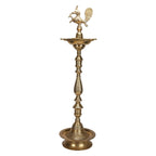 Artvarko Big Brass Diya Peacock Inauguration Traditional Multiwick Oil Diya Kuthuvilakku Lamp for Puja Gifts & Home Decor Height 36 Inch.