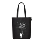 Eco Right Canvas Tote Bags for Women with Zip, College Bag for Girls, 100% Organic Cotton Tote Bag for Shopping, Travel & beach bags for women (Fly me to space)