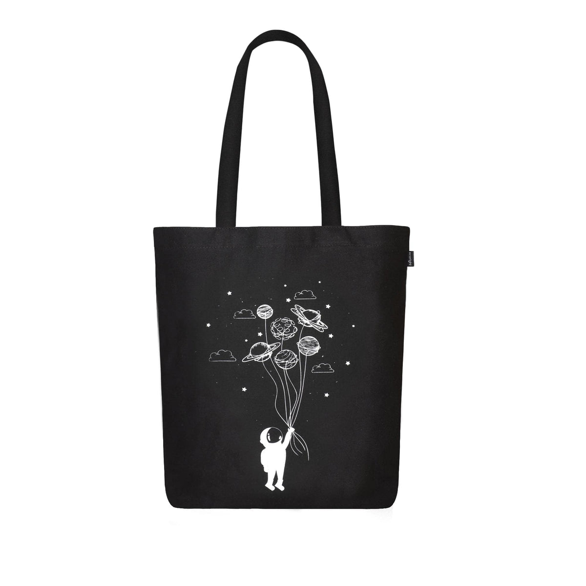 Eco Right Canvas Tote Bags for Women with Zip, College Bag for Girls, 100% Organic Cotton Tote Bag for Shopping, Travel & beach bags for women (Fly me to space)