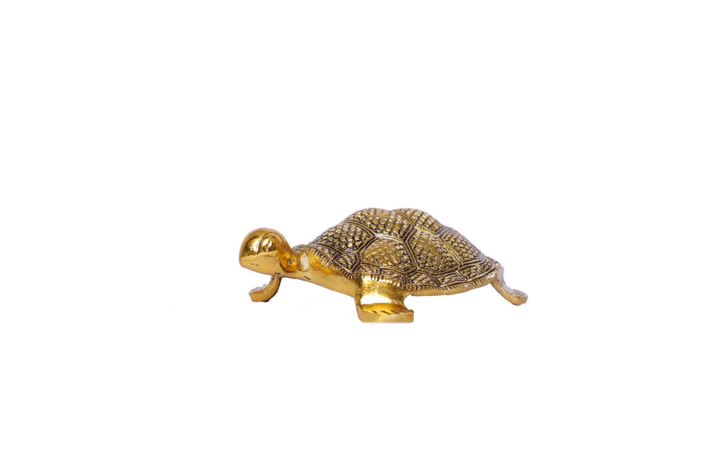 Prince Home Decor & Gifts Tortoise Big Antique Gold Plated in Metal