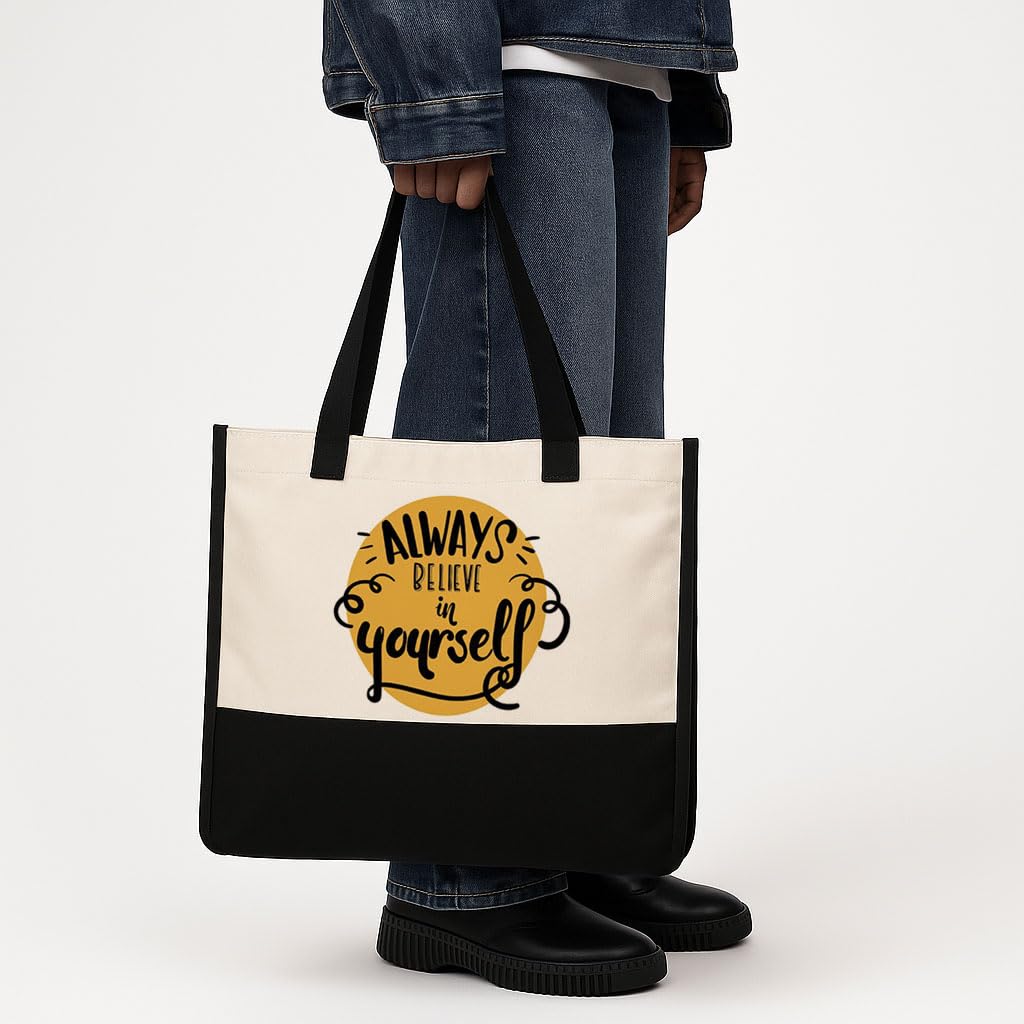 TrendoPrint Eco-Friendly Jute Tote Bag for Women | Reusable Shopping Bag with Sturdy Handles | Large Capacity Multipurpose Handbag for Grocery, Office, Travel & Daily Use (JB7)