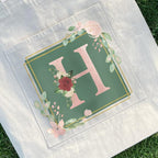 Zoomin Spacious Cotton Tote Bag with Zip Closure and Double Inner Pockets | Soft Fabric Shopping Bag with 60cm Long Handle | Multipurpose For Travel or Daily Essentials (Design - Bouquet Monogram H)