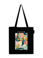 Peach Blossom Printed Cotton Zipper Tote Bags | CBAG - BLK-FAUVISM