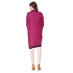 BRAVEZI Women's Woolen Kullu Design Border Shawls (Purple)