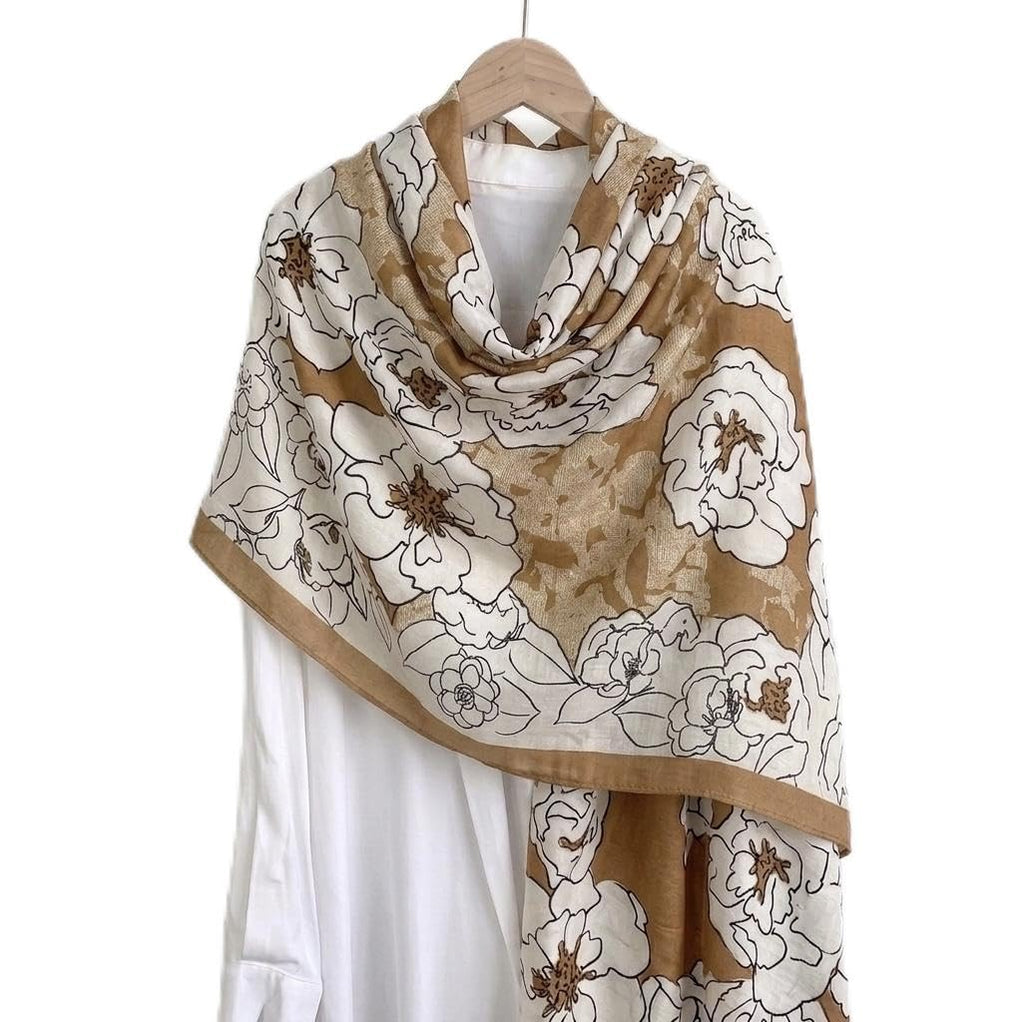 SCARFITT Women’s Viscose Floral Scarf – Soft Lightweight Long Stole