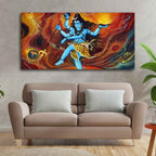 VIBECRAFTS Canvas Paintings for Living Room Drawing Room Natraja Of Dance Canvas Wall Painting Fitted With Wooden Frame for Home | Office | Gift (PTVCH_2449)