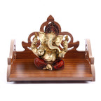 nexat MDF Wooden Laddu Gopal Jhula Singhasan | Krishna Idol Pooja Mandir Throne | Temple Festival Home Decor Gift (16 Hindolo)