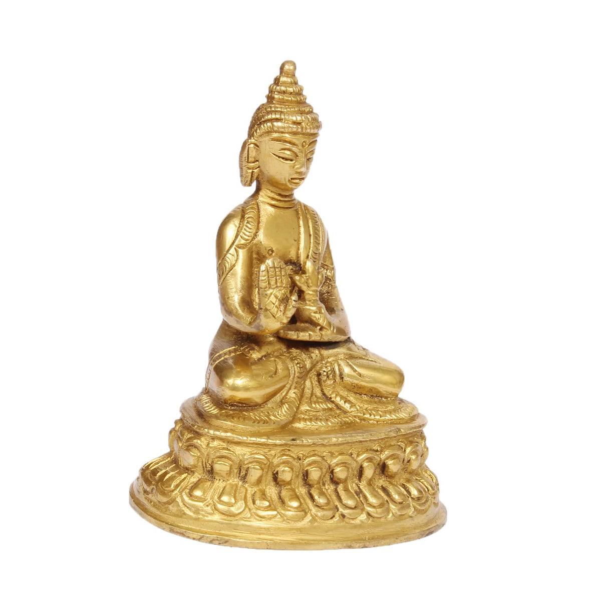 ARTVARKO Blessing Buddha Brass Idol Statue with Sacred Kalash Decorative Buddhism Buddha Showpiece Figurine Home Décor Diwali Gifts 4 Inch.