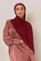 URSHIA MALAYSIAN GEORGETTE HIJAB/DIAMOND GEORGETTE HIJAB FOR WOMEN (PINK RED)