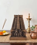 MH Metal Annamalaiyar Temple Idol, Tiruvannamalai Gopuram Design Showpiece, Traditional Hindu God Decor for Pooja Room, Home & Office, Spiritual Gift Item (Copper)
