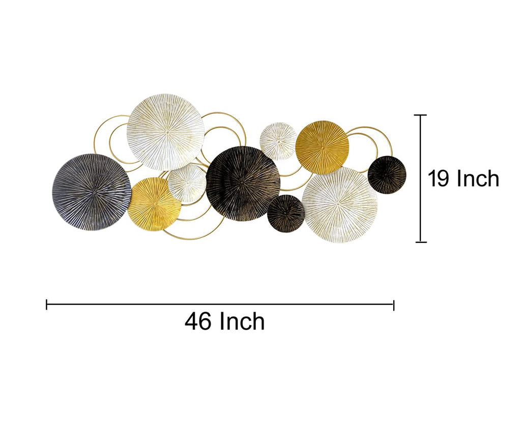 DSH CRAFTING YOUR CURIOSITY Dsh Metal Wall Art Wall Sculpture Wall Hanging Showpiece Perfect For Home, Hotel (17-Circle-Black)