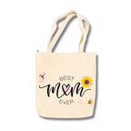 snapiq COTTON 350 GSM Canvas Tote Bag for Women and Girls Thick Fabric with Zipper (Cotton Canvas, Best Mom)