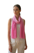 VERAME Cotton Ombre Shaded Scarf for Women & Men – Lightweight Breathable Summer Stole, Soft Stylish Unisex Wrap (PINK)