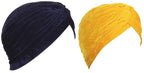 BISMAADH Velvet Soft Pleated Pre Tied Knot Readymade Turban/Pagri Head Wraps for Men & Women