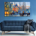 VIBECRAFTS Old City in Winters Canvas Five Pieces Wall Painting For Home|Office|Living Room|Gift (PTVC5Pcs4_8575N)