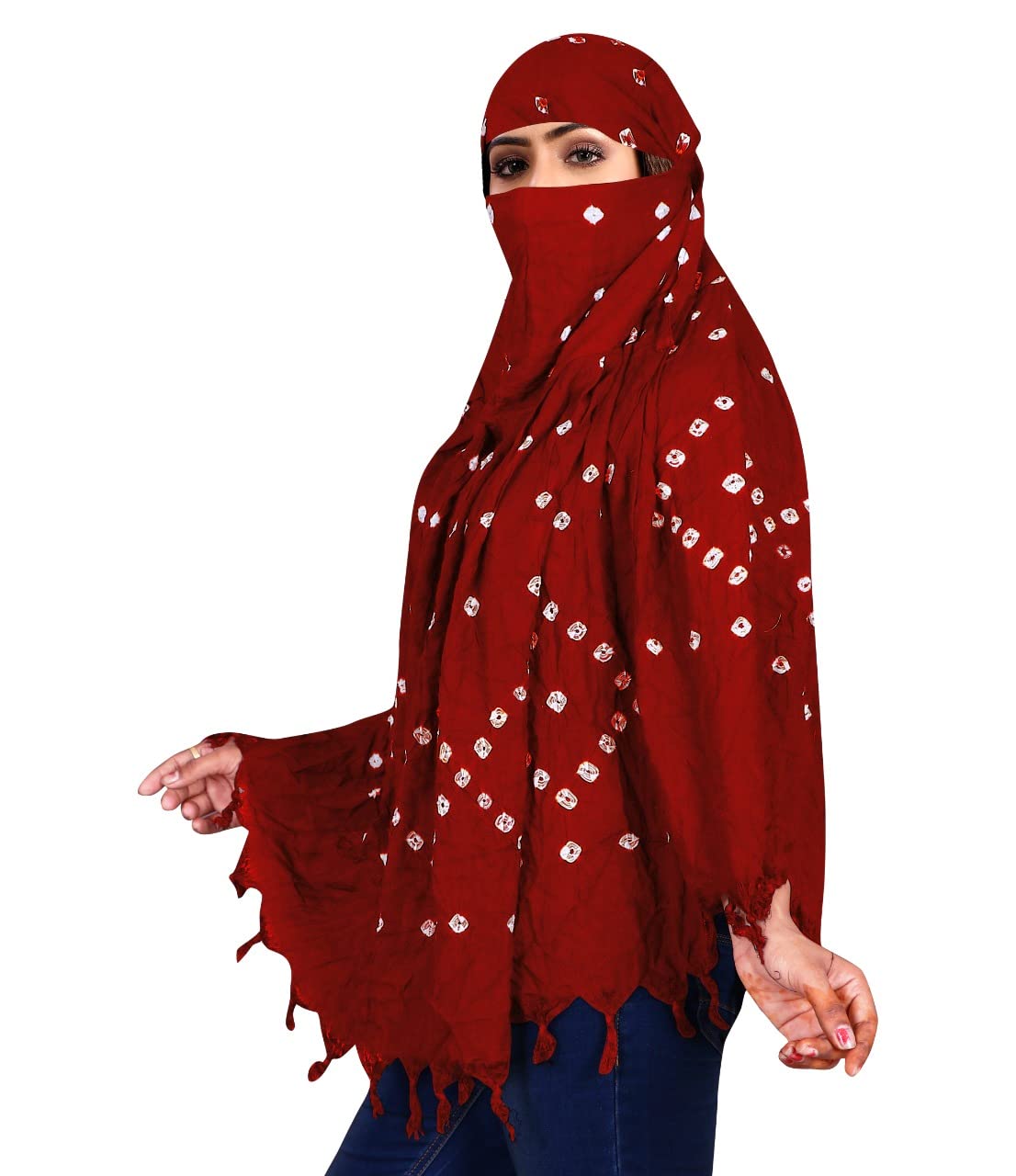 VASTTRAM Women's Pure Cotton Long Scarves Scarf Cum Mask usable for Driver Anti Pollution Full Face Cover With UV Sun Rays Protection