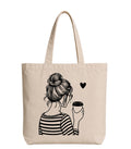 Supadaa Large Canvas Tote Bag For Women With Zipper Premium Cotton Shoulder Handbag Reusable Shopping Office College Travel Beach Grocery Bag (Black Girl)