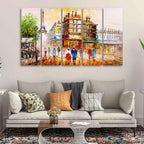 VIBECRAFTS Street View of Paris Premium Wall Painting Set of Five Pieces For Home|Office|Living Room|Gift (PTVC5Pcs4_8638)