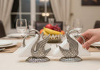 Kridaykraft Elegant Silver Swan Napkin Holder - Decorative Metal Tissue Paper Stand for Dining Table, Kitchen, Bedroom & Bathroom - Luxury Restaurant Style Vertical Serviette Organizer (10x8 cm)
