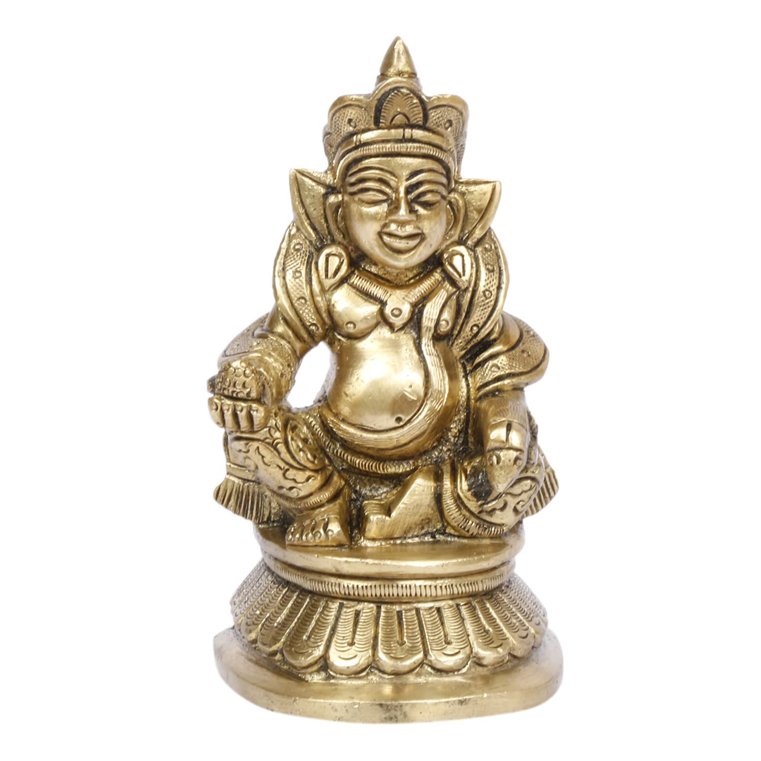 ARTVARKO™ Brass Lord of Treasure Wealth Maharaj Kuber Murti Statue for Tijori Locker Money Safe Kubera Idol for Maha Dosh Nivaran Prosperity Home Décor Height 4.5 Inch