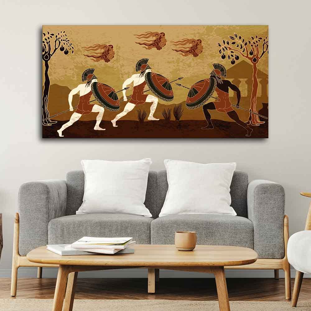 VIBECRAFTS Canvas Paintings for Living Room Drawing Room Ancient Greece Canvas Wall Painting Fitted With Wooden Frame For Home | Office | Living Room | Gift (PTVCH_2496)