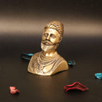 ARTVARKO™ Brass Chhatrapati Shivaji Maharaj Idol,The Legend of Maharashtra Statue Murti Statue for Home Office Décor Gift Item (Golden Small 7x9x8.5 cm)