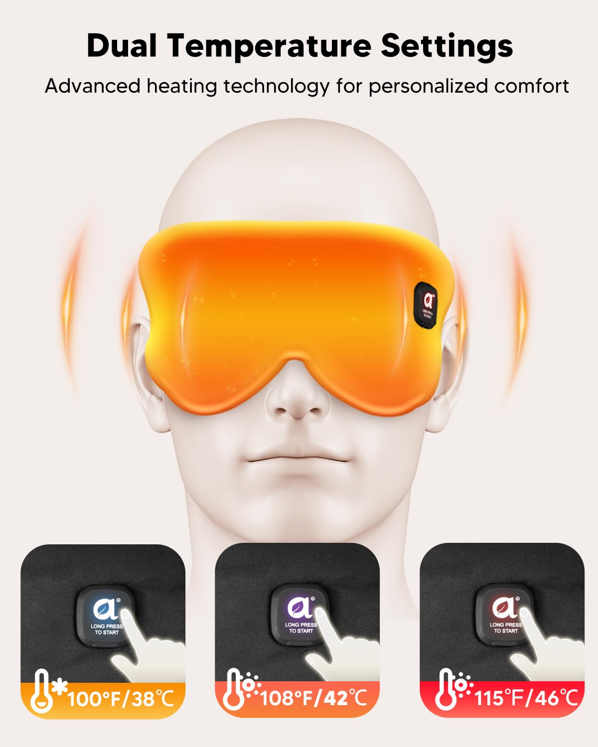 arboleaf Heated Eye Mask, Cordless Rechargeable Warm Eye Compress