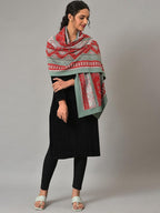 Aurelia Teal Blue Yarn Dyed Shawl for Women (Size: Free Size)-24NOA80052-703614