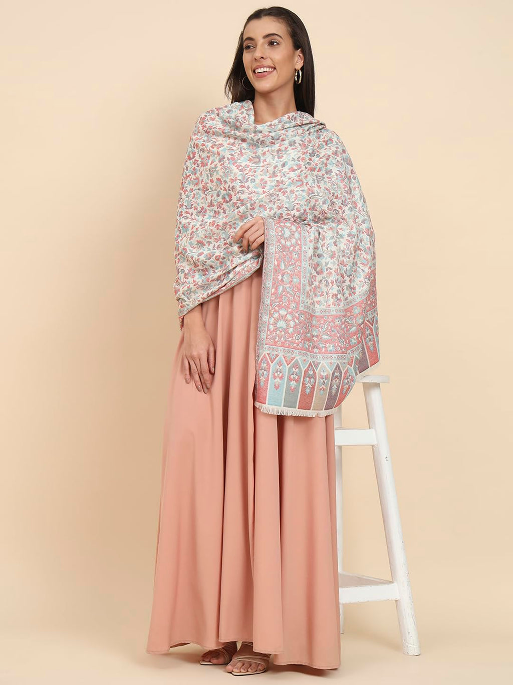 Pashmoda Women Dastaan Woven Design Jamawar Shawl (Size 101X203 CM)