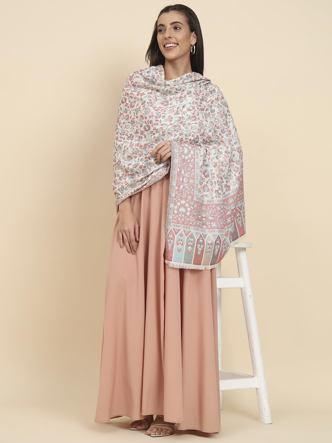 Pashmoda Women Dastaan Woven Design Jamawar Shawl (Size 101X203 CM)