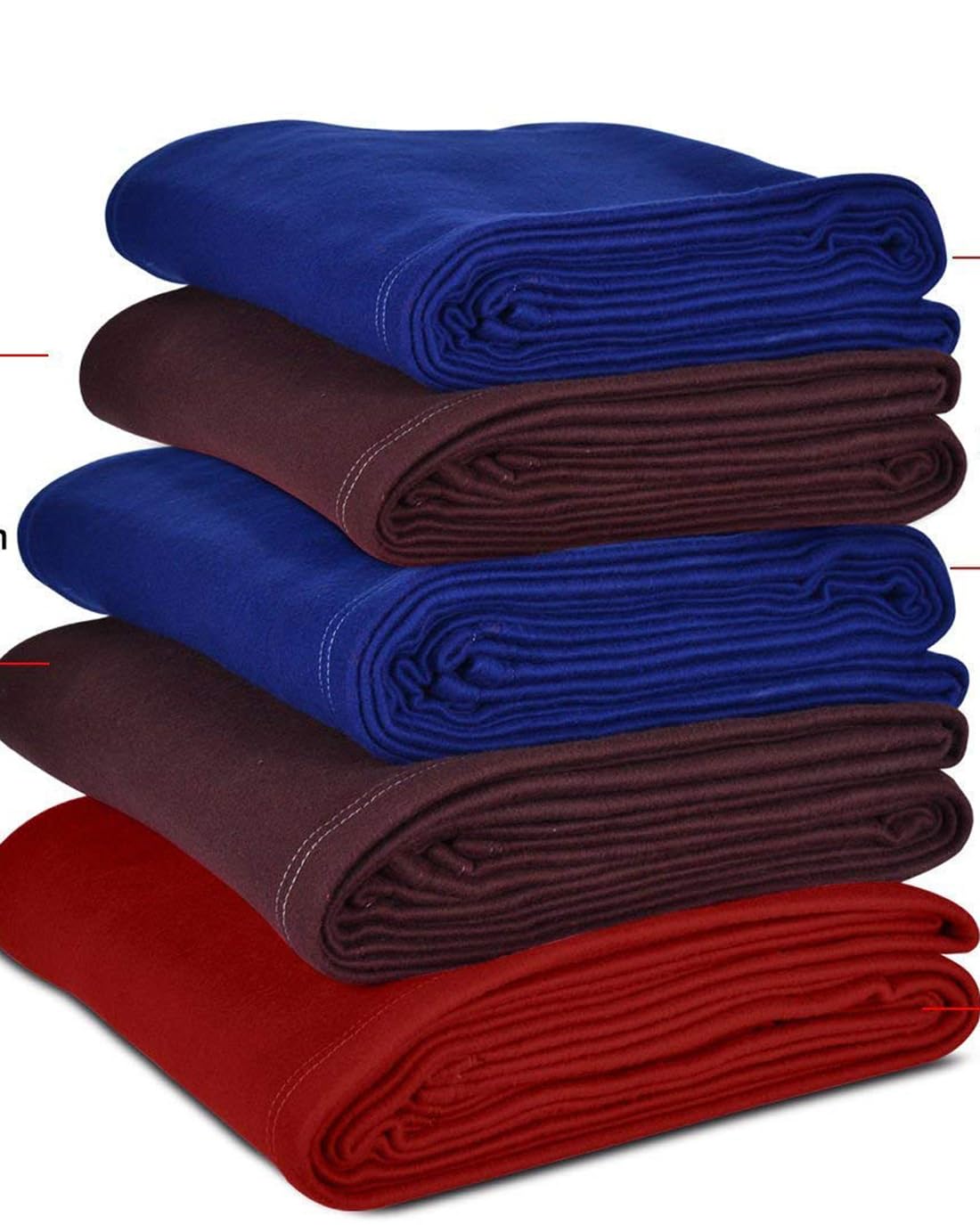 Purav Light 60''x90''Singal Bed Fleece Blanket-Lightweight All Season use Set of 5 Pc-Multi Kafalo